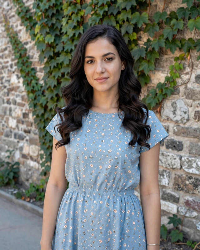 Tamara, 24, a Serbian woman from Niš standing near a historic fortress