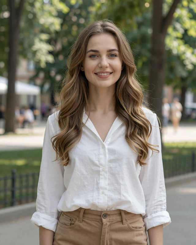 Jovana, 26, Serbian woman from Belgrade smiling in a sunny park